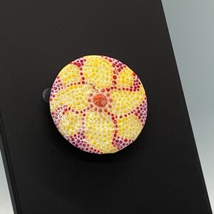 Authentic Classic PopSocket PopGrip Phone Grip.  Hand dot painted with epoxy resin paint with a flower design.