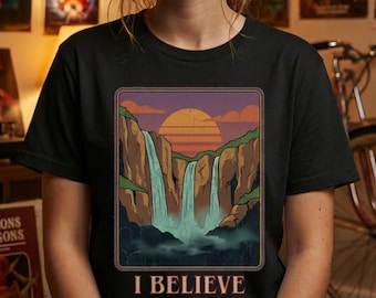 Retro 80s I Believe Three Waterfalls Shirt | Vintage Comfort Colors Tee for Sci-Fi TV Fans | Stranger Inspired Fan Shirt