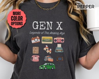 Camiseta de la Generación X Nostalgia de los 90 Ropa de la Generación X Camiseta divertida con meme Regalo para papá El mejor regalo de la Generación X para mamá Camiseta vintage de los 80 Leyendas de la era analógica de los años 90