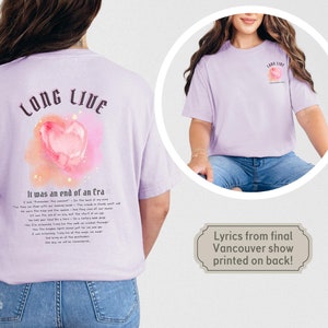 Long Live Eras Concert Tour Lyrics Shirt T Swift Merch Gift for Swift Fan Memorabilia End of an Era Lyrics Shirt Holiday Gifte Idea for Her
