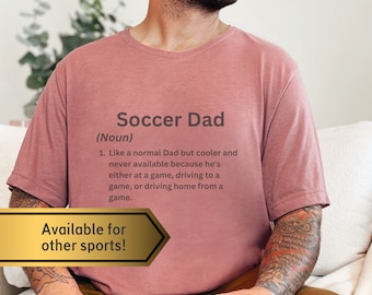 Camiseta para papá deportista: una idea de regalo para el papá futbolero orgulloso de su equipo. Camiseta para el Día del Padre, ideal para el fanático del fútbol.