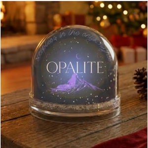 Opalite Onyx Night Taylor Snow Globe | Purple Nightscape | Crescent Moon Celestial Decor