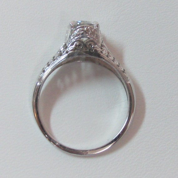 Art Deco Diamond 14K WG Ring - image 2