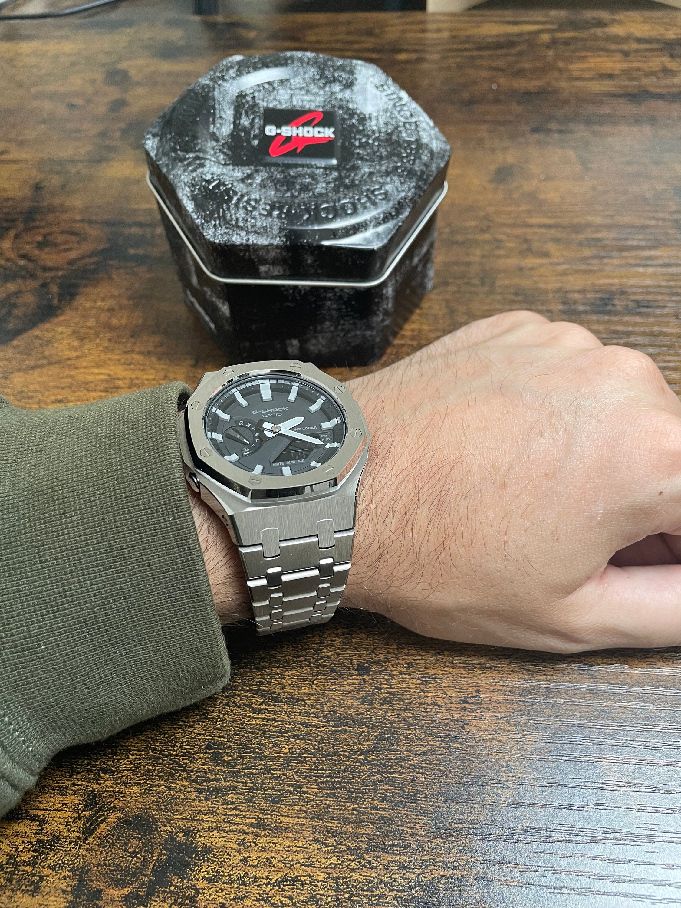 Casio G shock Custom Steel Mod Casioak Watch GA 2100 Etsy