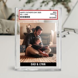 Bloc photo acrylique personnalisé, cadeau de fête des pères personnalisé pour papa, cadeau pour papa, bloc acrylique de style carte à collectionner, cadeau mari