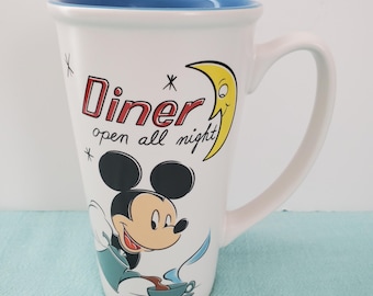 Disney Mickey Mouse Diner Open All Night Tall Cup Mug