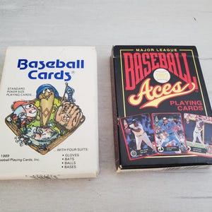 Cartas de jogar de beisebol vintage, baralho de cartas engraçadas, conjunto de 2 ases da liga principal
