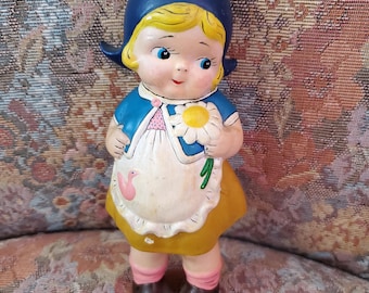 Vintage Dutch Girl Figurine Hand Painted 6 1/2&quot; Ceramic