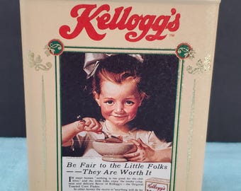 Vintage Kellogg&#39;s Tin Box 1997 Retro Tin Storage Rare Collectible