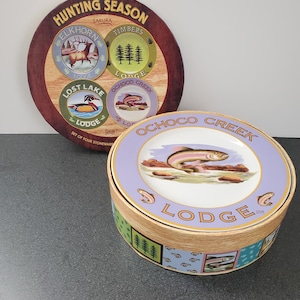 Vintage Sakura Set of Four Stoneware Salad Dessert Plates Hunting Season