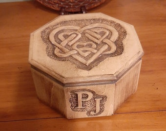 Personalized Hand Carved Octagon Box