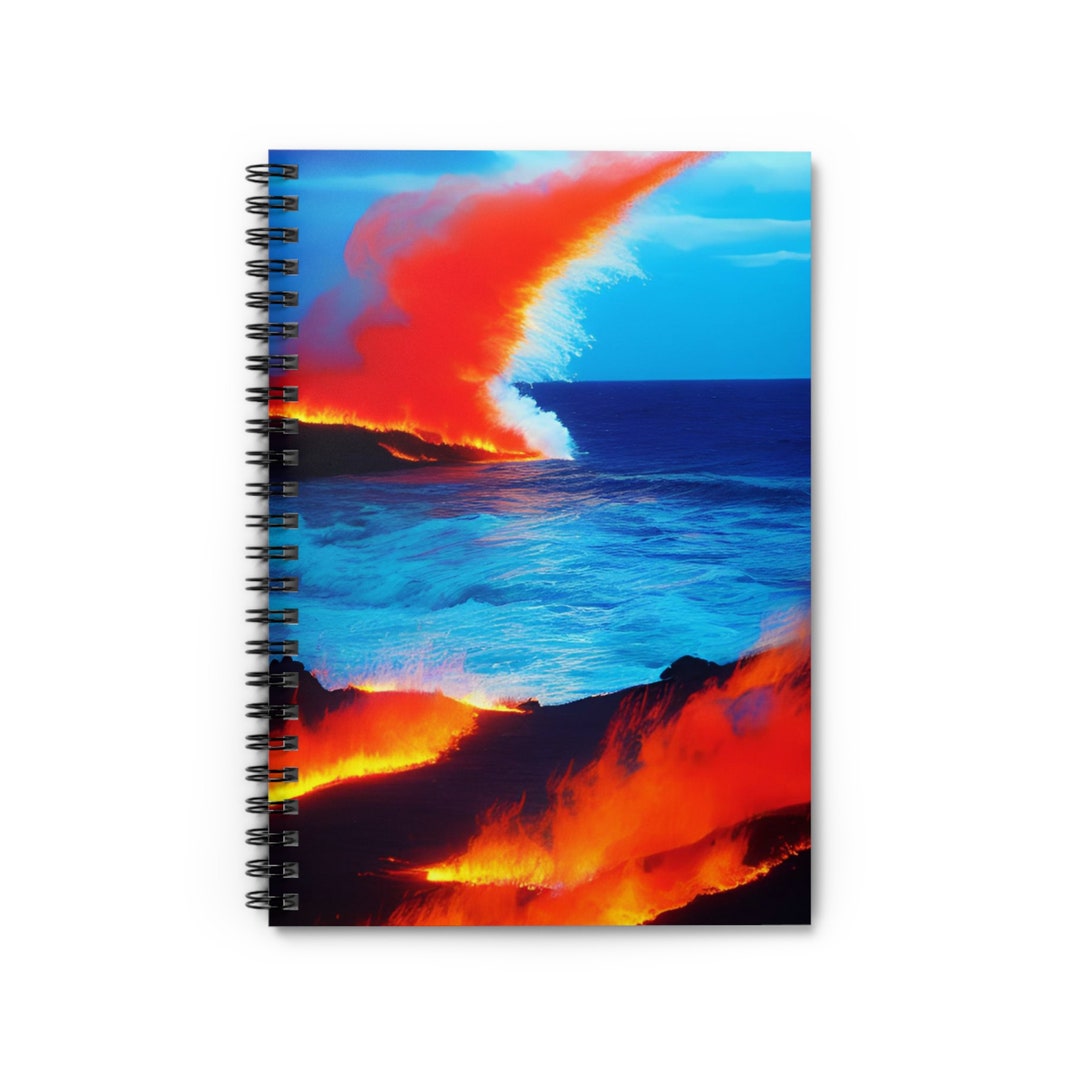 Spiral Notebook Ruled Line Fire and Water Design - Etsy