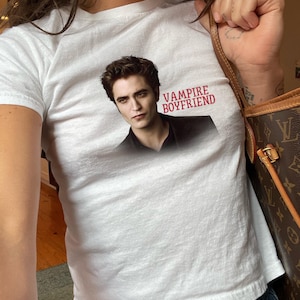 Vampire Boyfriend Baby Tee: Twilight Halloween Y2K Coquette Top