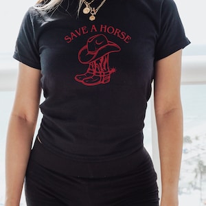 Save A Horse Baby Tee, Country Retro Shirt, Western Shirt, Rodeo Fashion Tee, Cowgirl Shirt, Y2K Aesthetic Shirt, Country Girl Outfit