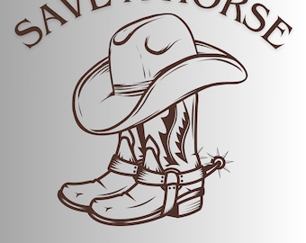 Save A Horse, Country Western Cowboy boots Transparent PNG Digital Download