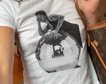 Harry Disco Ball Baby Tee, Harry Album Merch Tour Concert Womens Baby Tee, Y2K Crop Top, Vintage Music Graphic Tee, Disco Ball Shirt