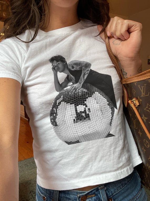 Harry Disco Ball Baby Tee, Harry Album Merch Tour Concert Womens Baby Tee, Y2K Crop Top, Vintage Music Graphic Tee, Disco Ball Shirt