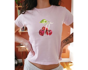 T-shirt bébé cerise de l'an 2000 : haut court Coquette vintage