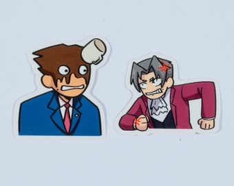 Ace Attorney Trilogy Sprite Reusable Vinyl Stickers