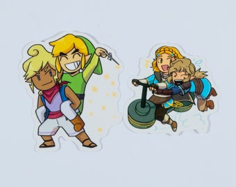 TLOZ Zelda + Link Reusable Vinyl Stickers