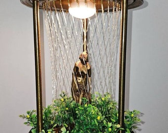 Vintage 1970s Greek Goddess Hanging Oil Rain Lamp Great Working Condition!