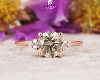Salz und Pfeffer Verlobungsring zierliche Ringe für Frauen Verlobungsring zierliche Ringe Ringe für Frauen Art Deco Ring - Rubysta