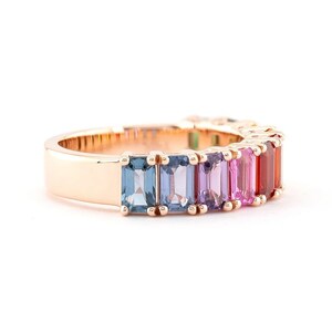 Rainbow Sapphire Wedding Ring, Sapphire Engagement Ring, Ring for Her ...