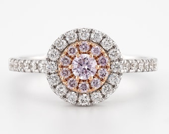 Elegant Natural Pink Diamond Engagement Ring - Women's Pink Diamond Ring, Promise Ring