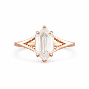 Moissanite Hexagon Diamond Ring Engagement Ring layering dainty ring eagle claw ring matching rings set - Rubysta