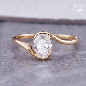 Oval Lab Grown Diamond Engagement Ring | 0.75ct Bypass Ring | Ethical Diamond Ring in Yellow, Rose, or White Gold