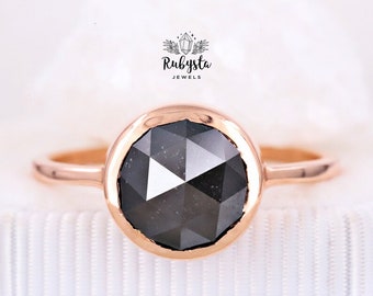schwarze Diamant-Verlobungsring Eheringe Runde Diamanten modische Ringe schlanke Ring Paar Ringe Art-Deco-Ring