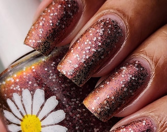 Ember Indie Nail Polish: Black to Red Micro Flakes, White Glitter (6ml and 15ml)