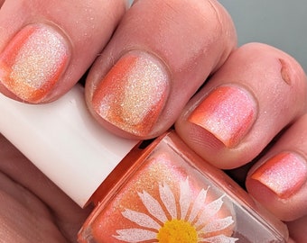 Daybreak, 6ml 21-free Indie Nail Polish, Orange Jelly with Gold to Lime Shimmer