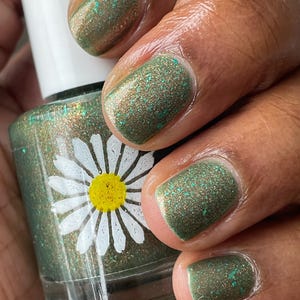 Copper, Dark Teal Green Nail Polish: Bronze, Orange Shimmer, Teal Flakes (15ml)