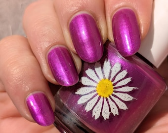 Anna, 15ml 21-free Indie Nail Polish, Fuchsia Jelly with Purple Shimmer