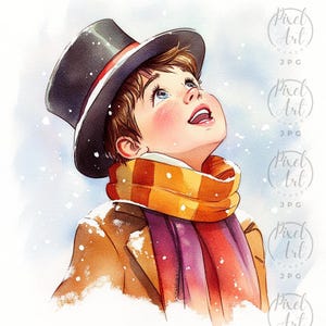 Victorian Christmas Carolers Clipart Vintage Holiday JPG 19 Images Watercolor Nostalgic Decorations Warm Winter Scene Digital Art