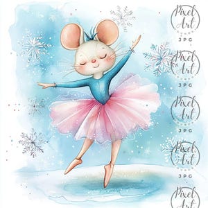 Nutcracker Ballet Mouse Clipart Christmas Holiday Decor DIY Kids Design 38 JPG Adorable Mice Soldiers Ballerinas Festive Art Collection