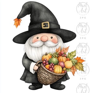 Thanksgiving Gnome Clipart Festive Autumn Decor 20 JPG Cozy Harvest Pumpkin Art for Cards Home Digital Design Holiday Celebration