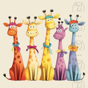 Quirky Baby Jungle Safari Animals Clipart Set Whimsical Baby Safari Animals Digital Art for Junk Journals Scrapbooking 21 PNG