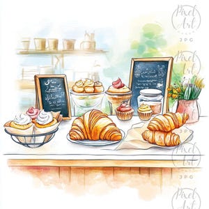 Cozy Coffee Shop Clipart Warm Cafe Aesthetic Pastries Decor Chalkboard Branding JPG 21 Images Charming Ambiance Social Media Graphics