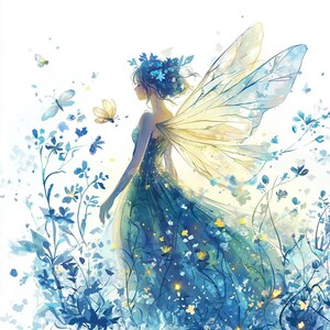 Whimsical Fairy Floral Clipart Ethereal JPG 17 Nursery Decor Fantasy Crafting Magical Gifts Enchanting Art Collection