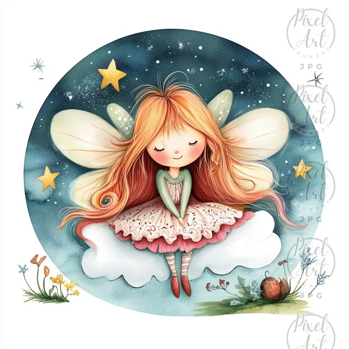 Pink Winter Fairy Clipart Collection Magical Fairy Art Whimsical Pink ...