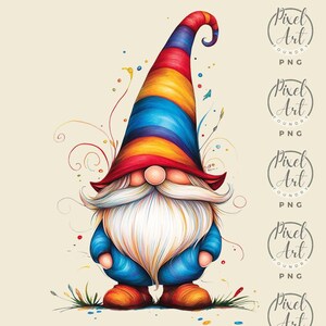Whimsical Gnome Clipart Adventures Vibrant Nature Scenes Fun Crafting 27 PNG Joyful Colorful Designs DIY Scrapbooking Art