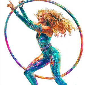 Vibrant Dance Hoop Clipart Dynamic Performer Art Collection 18 JPG Dance Studio Decor Creative Home Design Gift