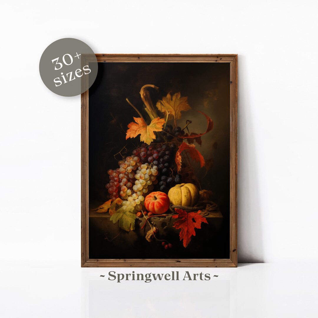 Fall Harvest Printable Wall Art Cozy Autumn Seasonal Decor Thanksgiving ...