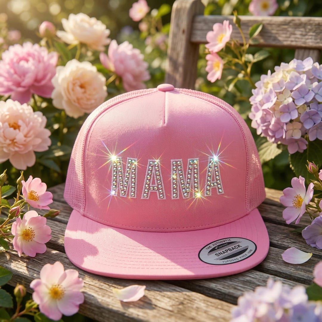 Custom Rhinestone Trucker Hat Personalized Bling Snapback Cap ...