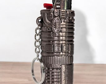 Steampunk Bic Lighter Case Keychain