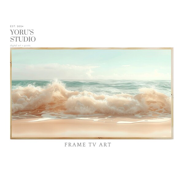 Samsung Frame TV Art | Frame TV Art | Beach | Waves | Landscape | Blues | Dreamy | Nature | Minimal | Screensaver | Instant Download