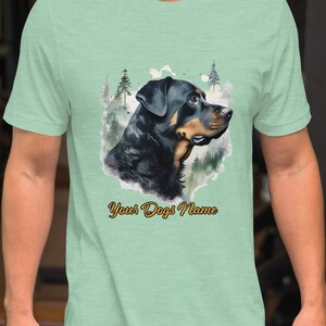 Personalized Rottweiler Portrait Shirt - Watercolor Design - Exclusive Dog Artwork - Great Gift for Friends of the Breed!