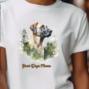 Personalized Anatolian Shepherd Portrait Shirt - Watercolor Design- Exclusive Dog Artwork - Great Gift for Friends of the Breed!